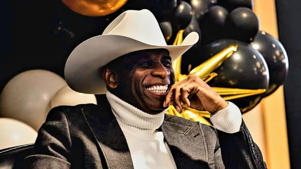 Deion Sanders at Signing Day event at CU